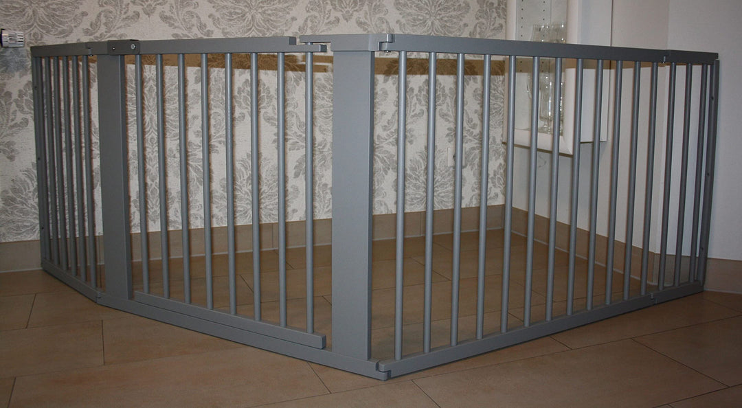 Schutzgitter Absperrgitter Türgitter Treppenschutzgitter 117 bis 363 cm grau (253cm), 253cm