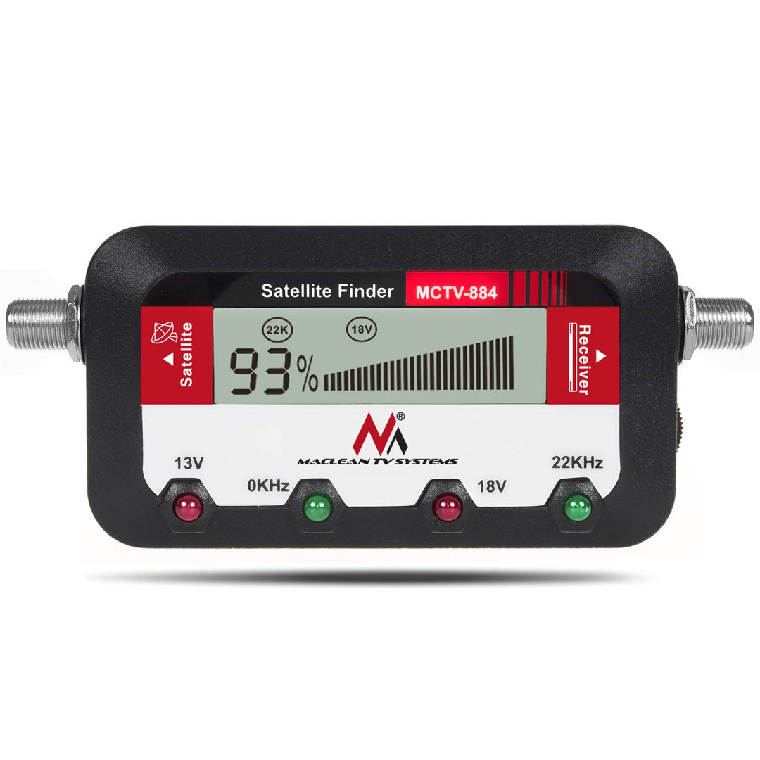 Maclean MCTV-884 Satfinder mit Tonsignalisierung Messgerät Satelliten-Finder Tonsignal LCD Display F