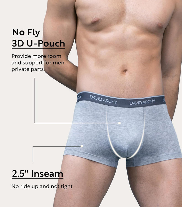 DAVID ARCHY 3/4/7er Pack Herren Boxershorts,Bambus Viskose Men Retroshorts Boxer Unterwäsche,Atmungs