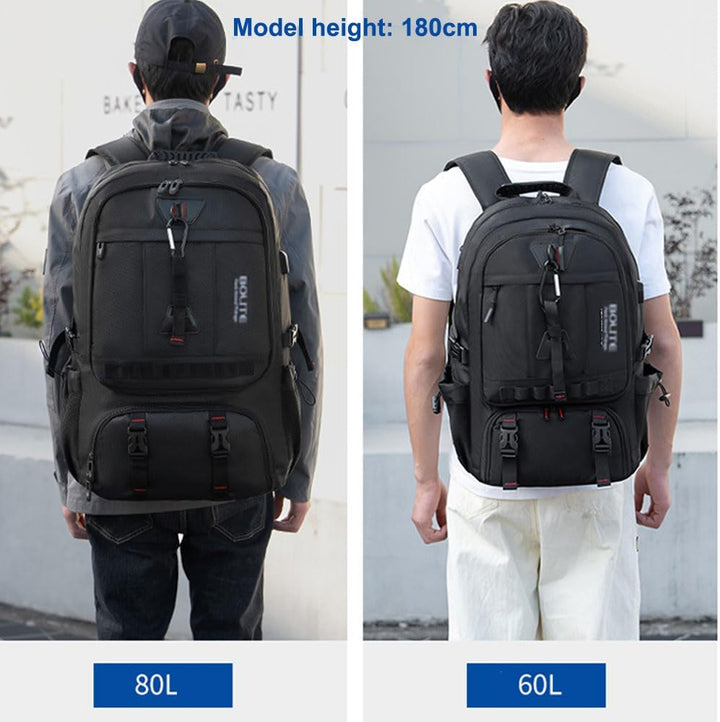 60L 80L Gross Reiserucksack Herren,Erweiterbar Handgepäck Rucksack,Wasserdichter 17-Zoll Laptoptasch