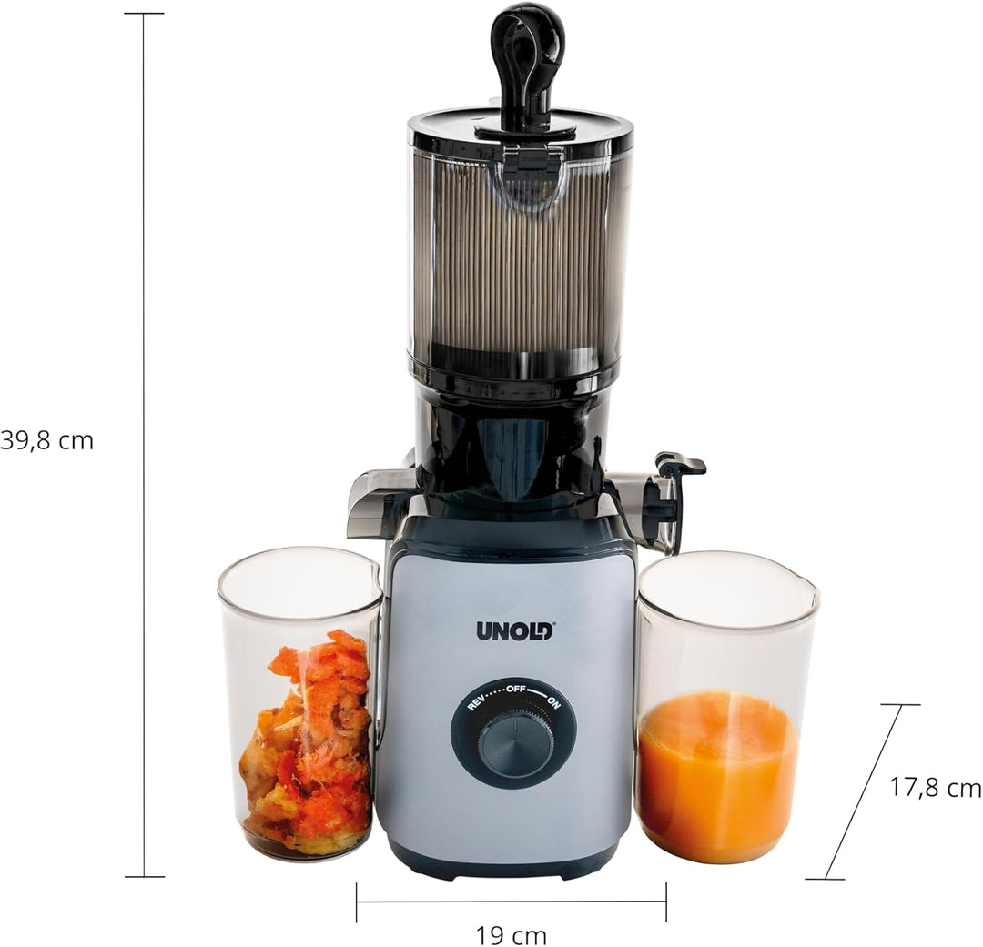 Unold 78275 Slow Juicer Sam, Entsafter mit grossem Einfüllschacht und 300W Motor für Obst, Gemüse, S