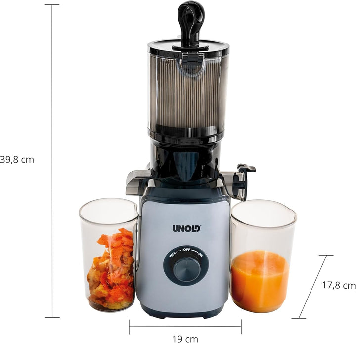 Unold 78275 Slow Juicer Sam, Entsafter mit grossem Einfüllschacht und 300W Motor für Obst, Gemüse, S