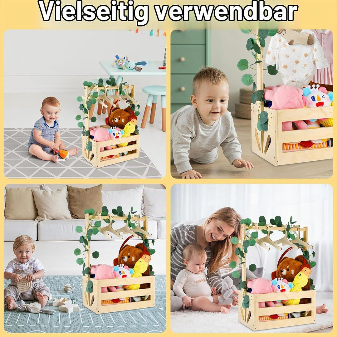 Alitree Babyparty Geschenk, Babyparty Geschenk mit Holz, Baby Aufbewahrungskorb Griff, Personalisier