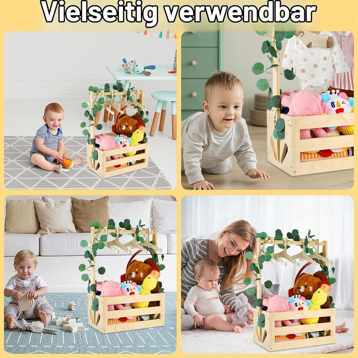 Alitree Babyparty Geschenk, Babyparty Geschenk mit Holz, Baby Aufbewahrungskorb Griff, Personalisier