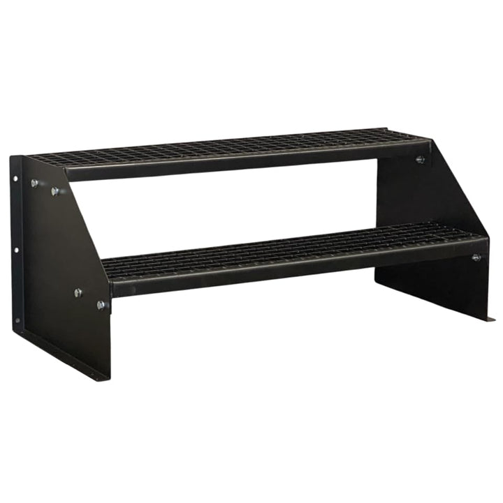 SRM Design 2 Stufen Standtreppe M1 Breite 100 cm vollschwarz | Geschosshöhe 42 cm freistehend ohne G