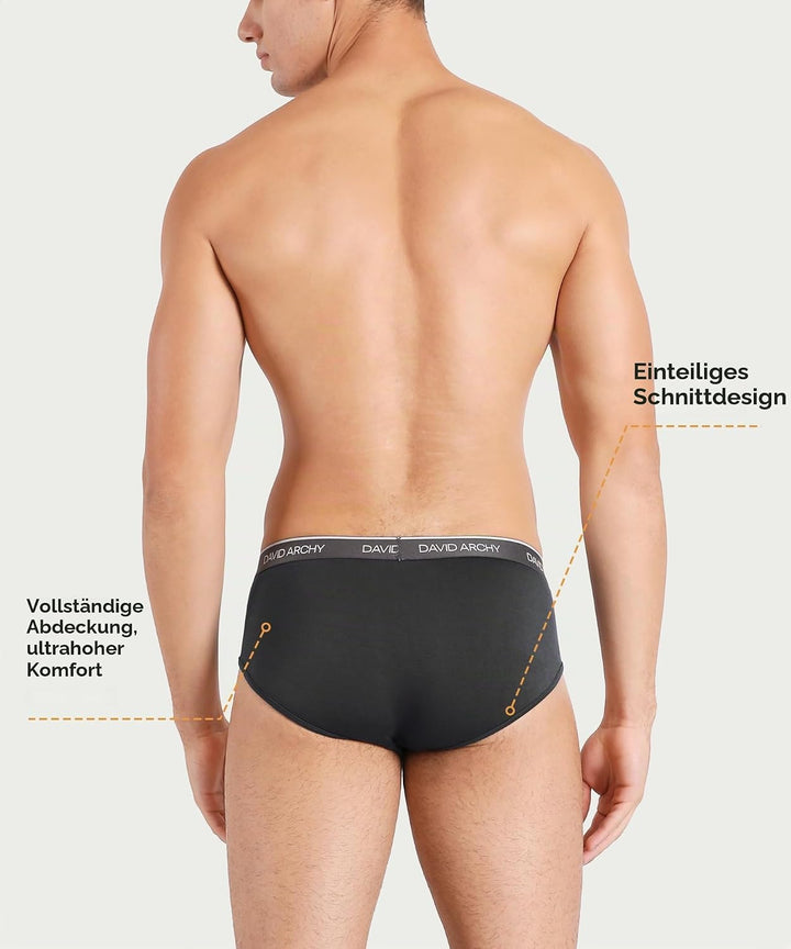 DAVID ARCHY Slip Herren Unterhosen Ultra Weiche und Atmungsaktive M Stil A: 4 Pack Mehrfarbig-f1 Bam
