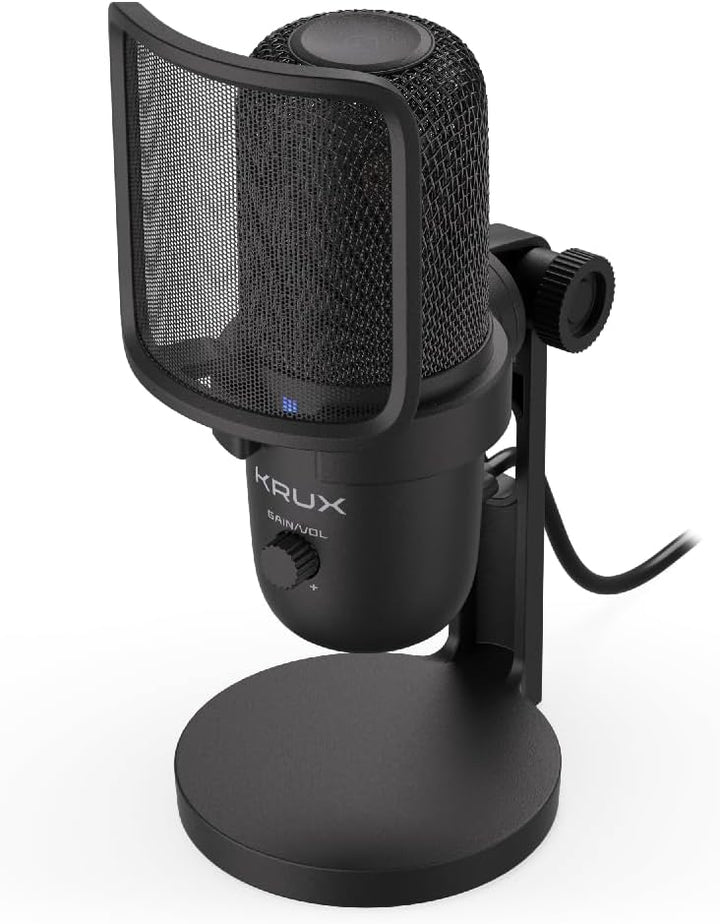 KRUX Emote, Computermikrofon auf Ständer, Zwei Popfilter, Gain-Regler, 2 m langes USB-Kabel Typ C, Z