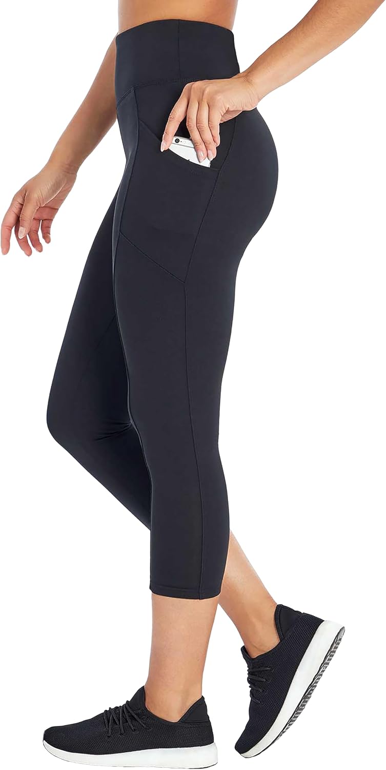Marika Damen Knöchel-Leggings Drew High Waist Tummy Control Mid-Calf Legging L Schwarz, L Schwarz