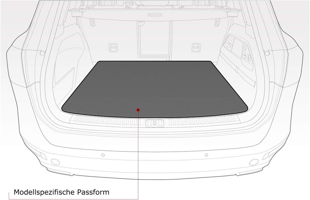 tuning-art BM3089 Kofferraummatte passend für Opel Corsa F 2019- Gummi Rückseite, Naht:Schwarz, Schw