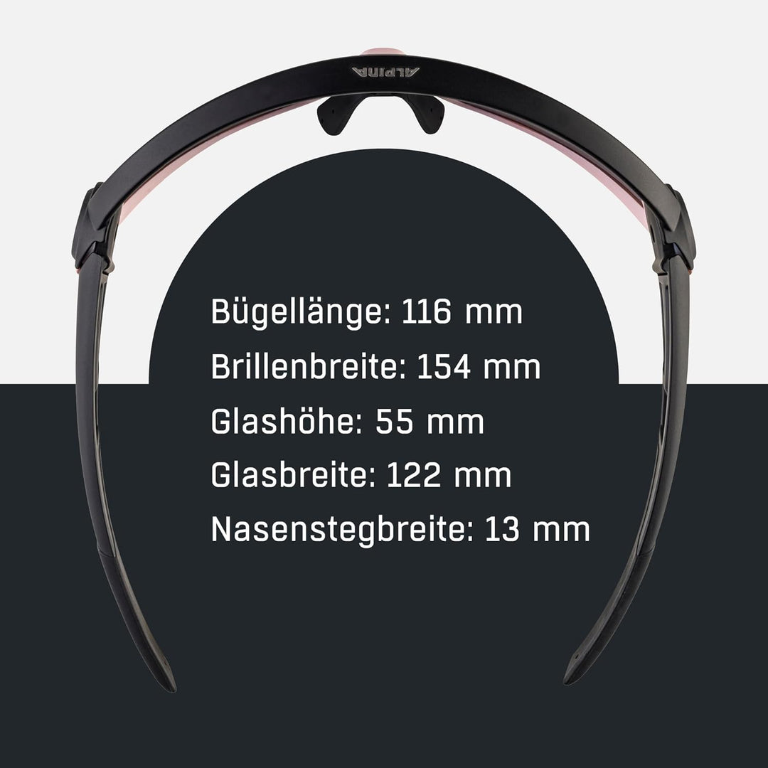 ALPINA 5W1NG - Verspiegelte und Bruchsichere Sport- & Fahrradbrille Mit 100% UV-Schutz Für Erwachsen
