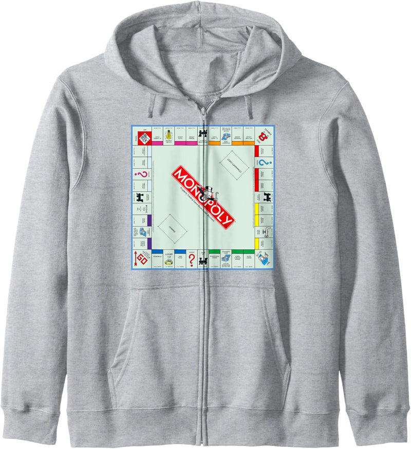 Monopoly Vintage Classic Board Game Color Logo Kapuzenjacke