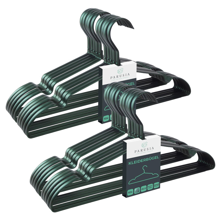 Parusia Kleiderbügel waldgrün, 42cm breit, 1cm stark, Kleiderbügel Metall rostfrei, formstabil, zur