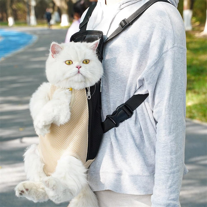 Rucksack für Haustiere, verstellbare Vordertasche für Katzen, belüftete Brusttasche für Hunde mit Ha