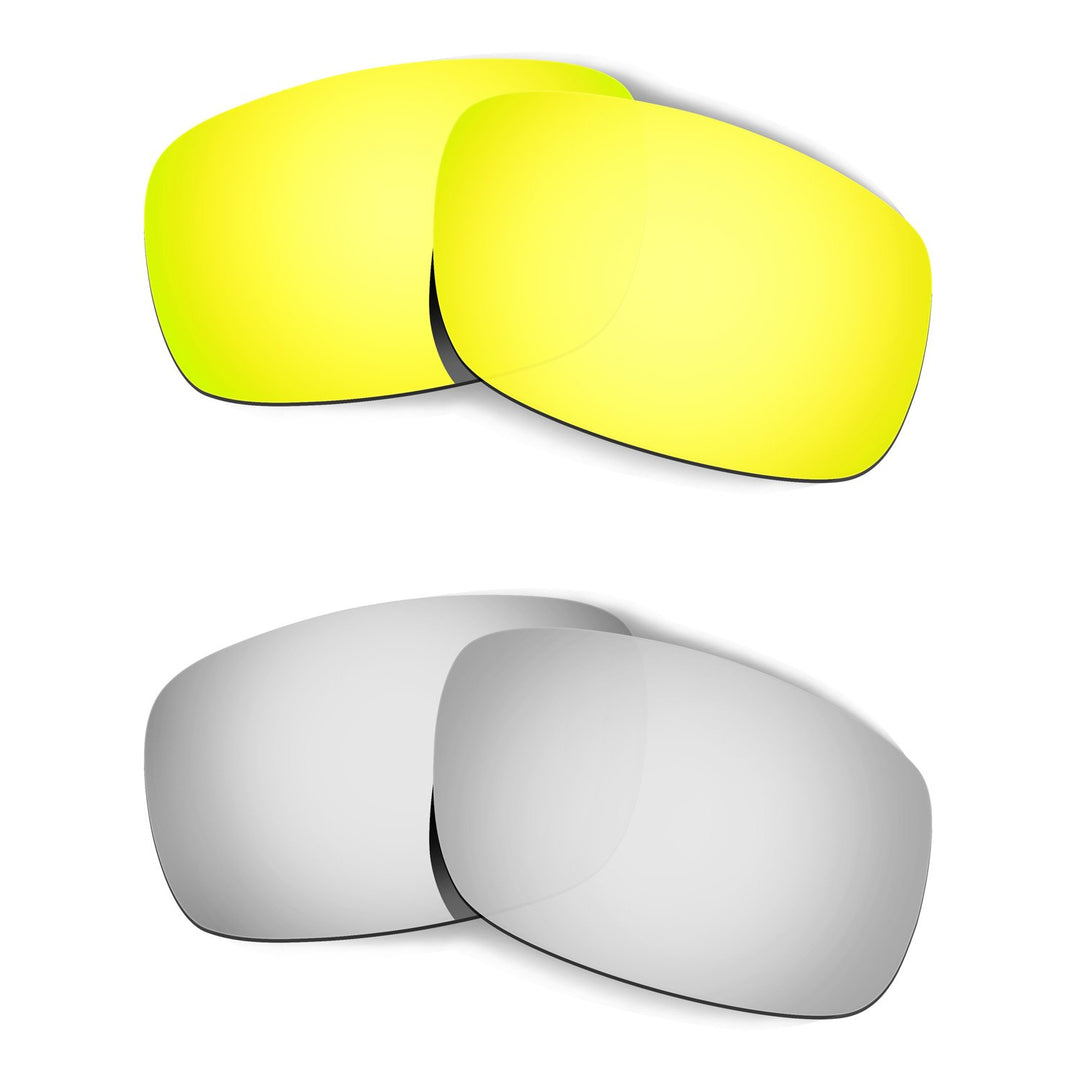 HKUCO Plus Mens Replacement Lenses For Oakley Crankshaft - 2 pair Combo Pack