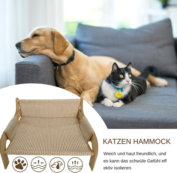 Katzenhängematte - Erhöhtes Haustiersofa Katzenliege,Atmungsaktiver Erhöhter Hundesofa Loungesessel