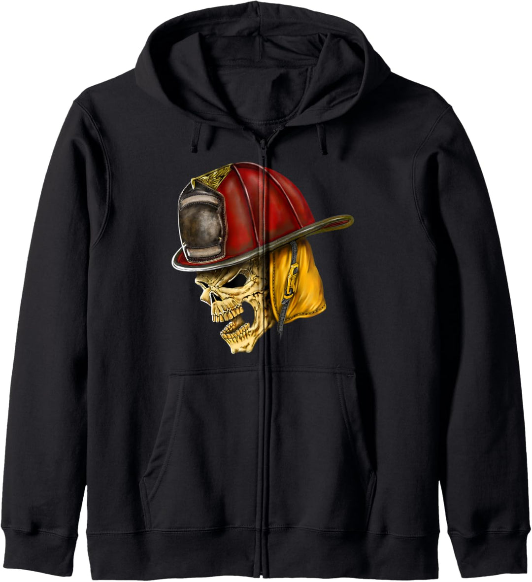Feuerwehrmann Totenschädel Feuerwehrmann Skelett Halloween-K Kapuzenjacke
