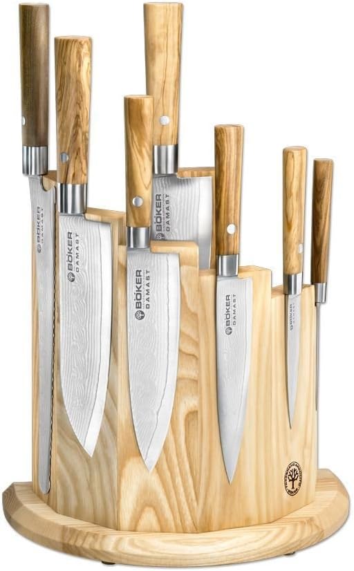 Böker Damast Olive Set Kochmesser, Damast Olive Set Kochmesser