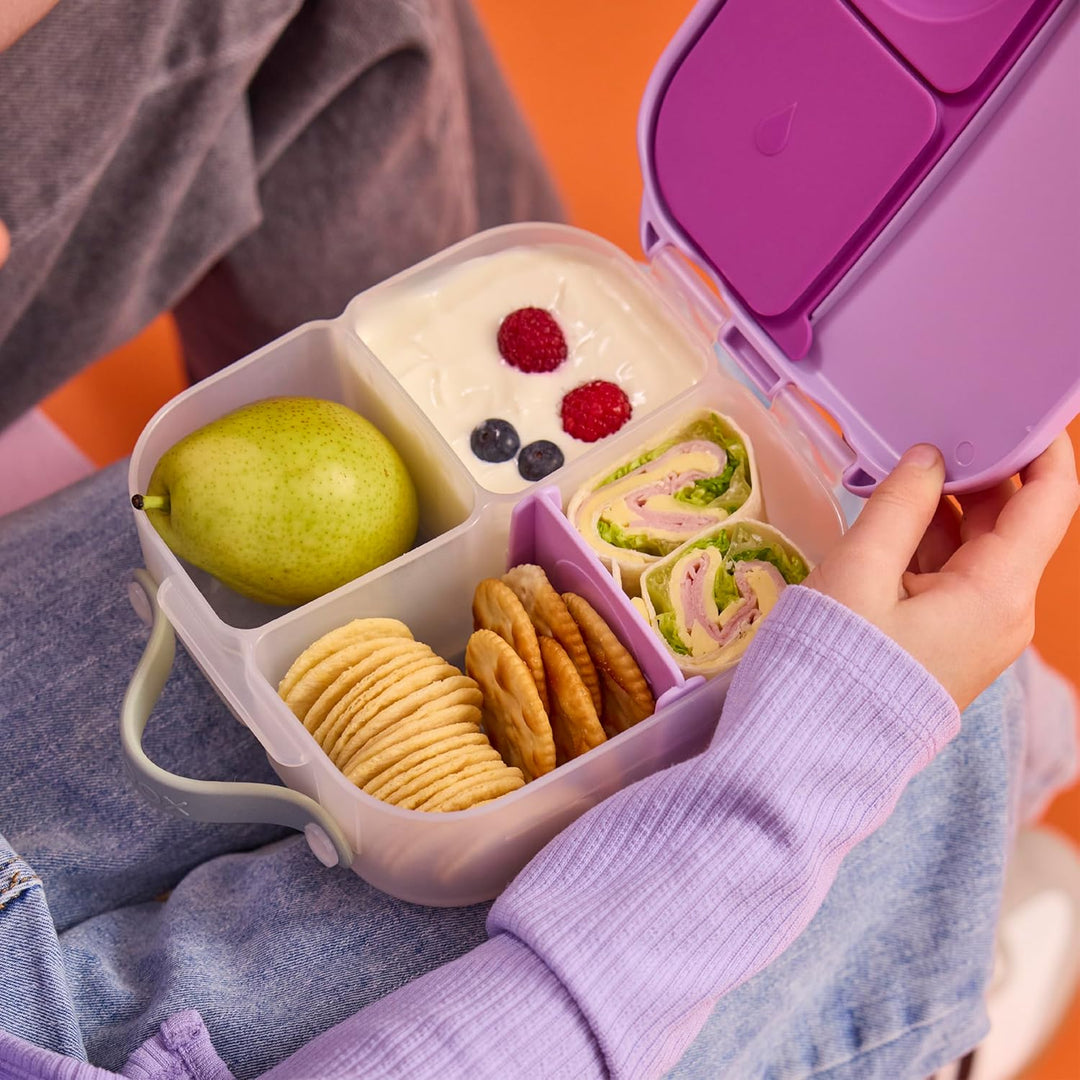 b.box Mini Brotdose | Bento-Box mit 3 Fächern (2 auslaufsicher) | Ideal für Kleinkinder, Kinderlunch