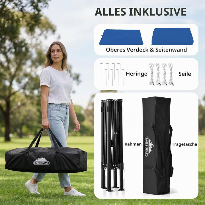 EAGLE PEAK Pop-up-Umkleidezelt 1,2 x 1,2 m, Blau, Blau
