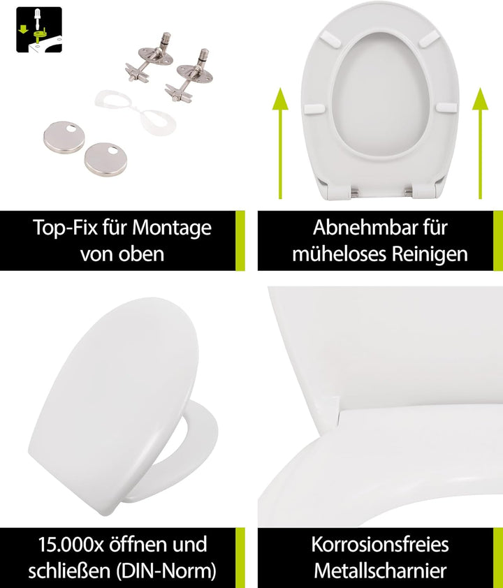 'aquaSu® Toilettendeckel nachhaltig Carini, WC-Sitz mit Absenkautomatik, Made in EU, aus 100% recyce