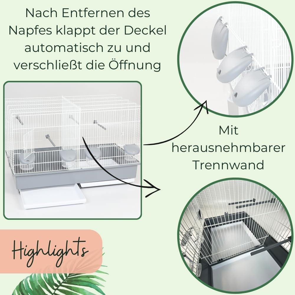 GarPet Vogelkäfig Teilbar Trennwand Trenngitter Vogel Käfig Zuchtkäfig Trennkäfig