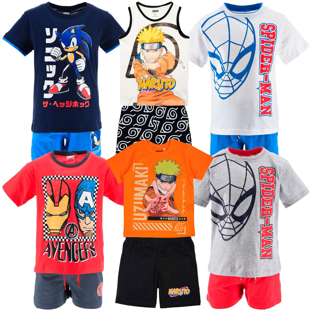 Characters Cartoons Spiderman Marvel Avengers – Set aus 2 Teilen aus T-Shirt und Shorts – Frühling u