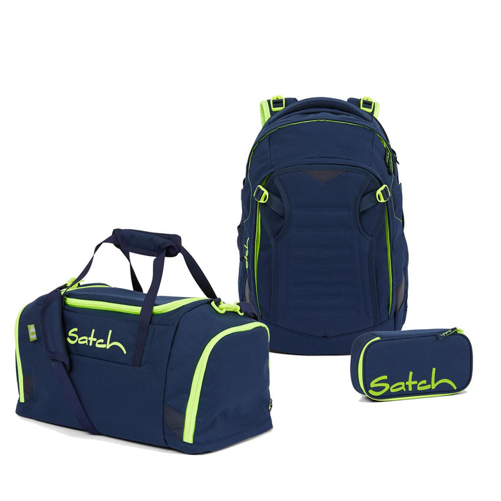 satch Match Schulrucksack Set 3tlg. mit Sporttasche und Schlamperbox Toxic Yellow