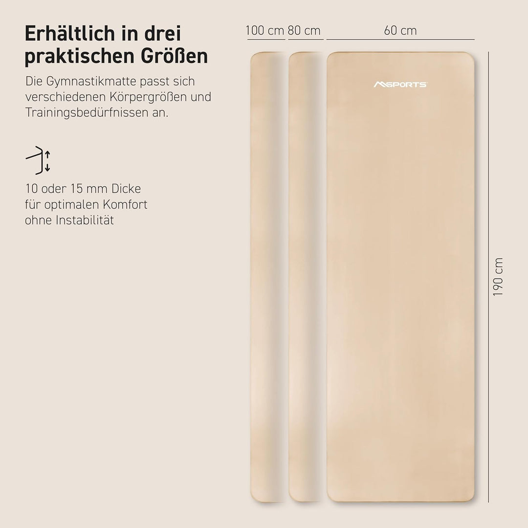 Gymnastikmatte | Yogamatte Premium rutschfest inkl. Tragegurt + Übungsposter + Workout App I Hautfre