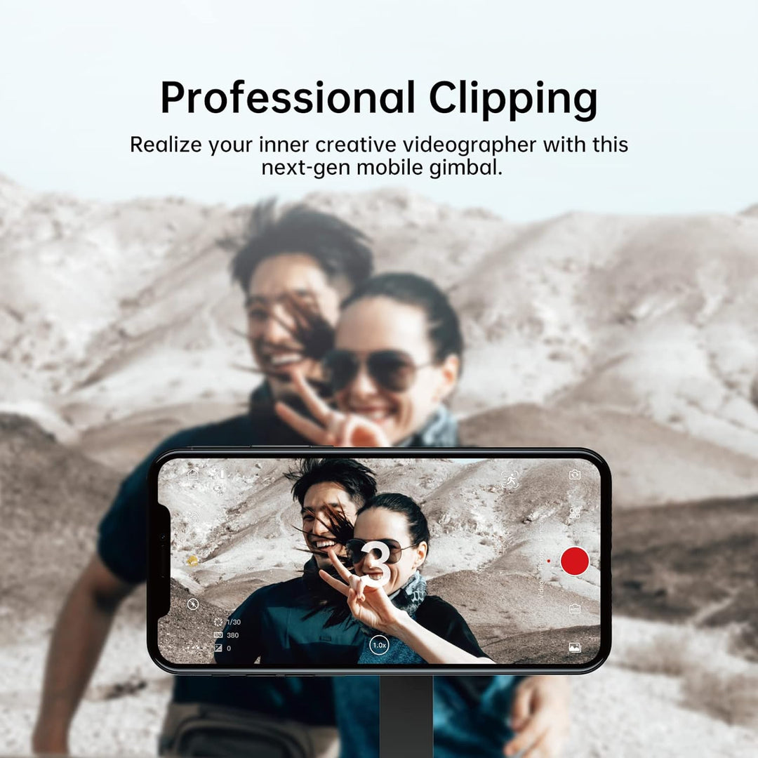 PowerVision S1, Gimbal Smartphone,3-Achsen-Telefonstabilisator mit eingebautes Stativ, kabelloser Po