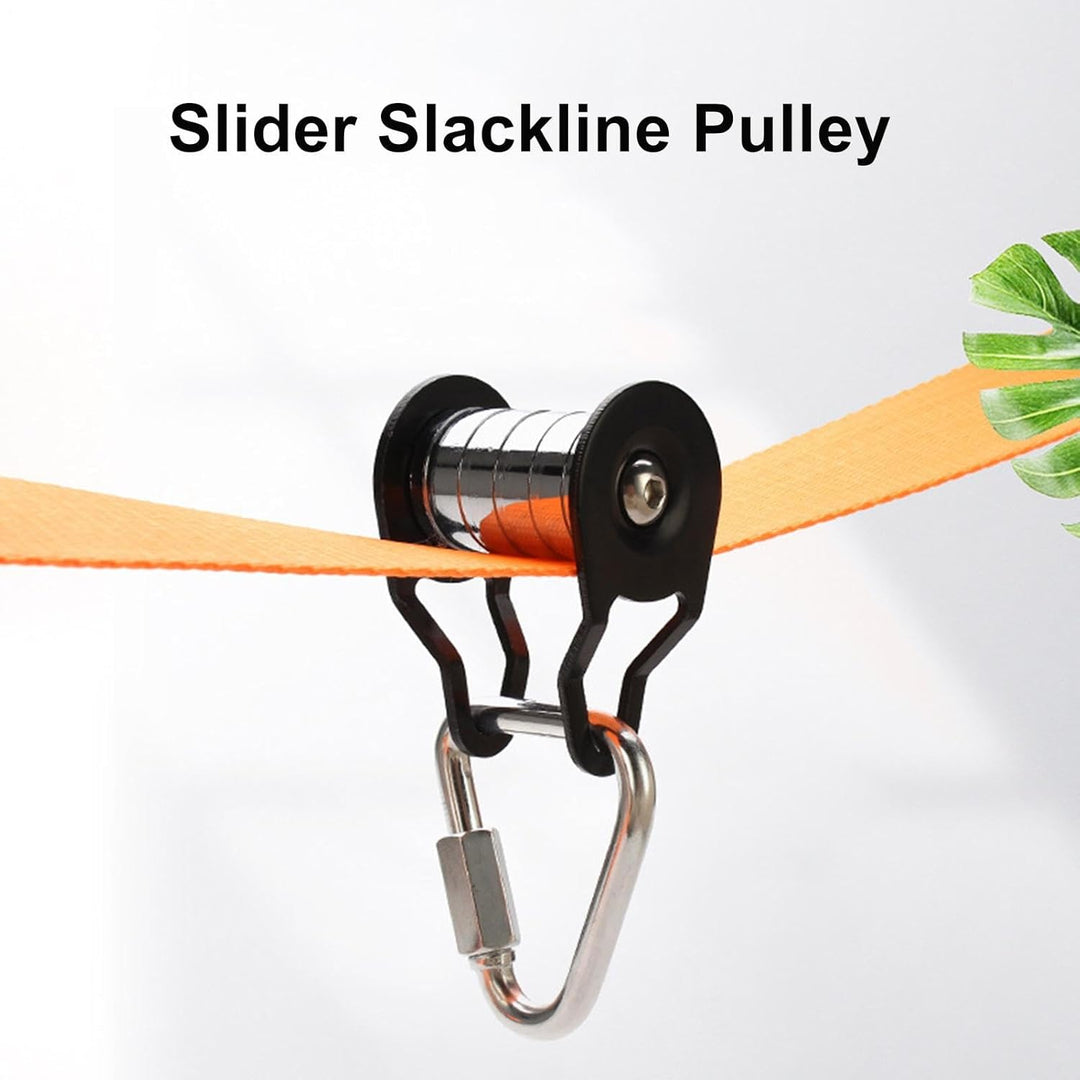 Seilrolle Slacklines, Seilrolle Mit Karabine Für Slider SlacklineMit 5 Umlenkrollen, Tragfähigkeit 2