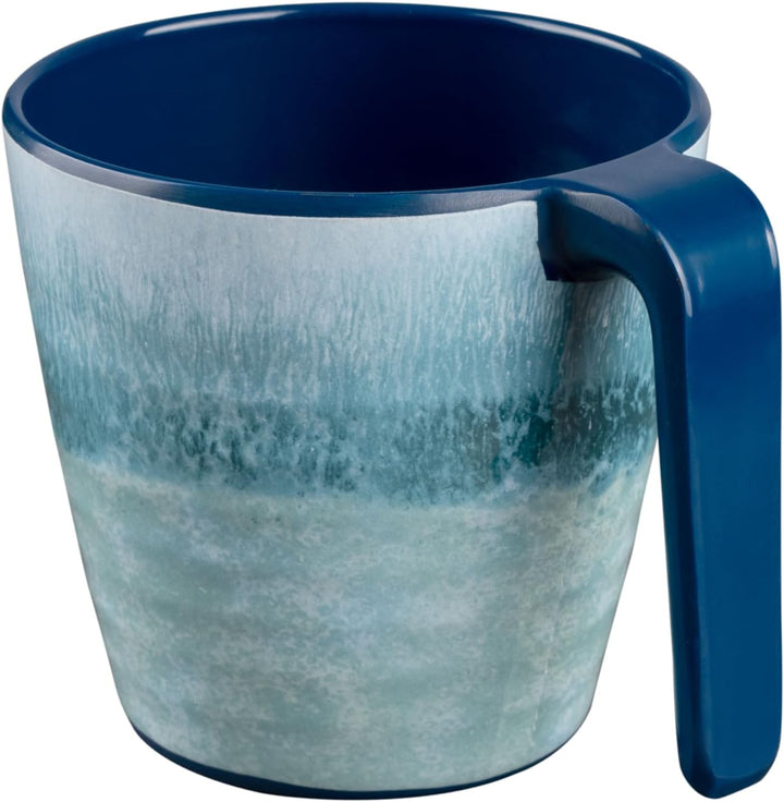 Melamin Geschirr Set Adria Blue für 4 Personen Blau - Steingutoptik Spülmaschinengeeignet Essgeschir