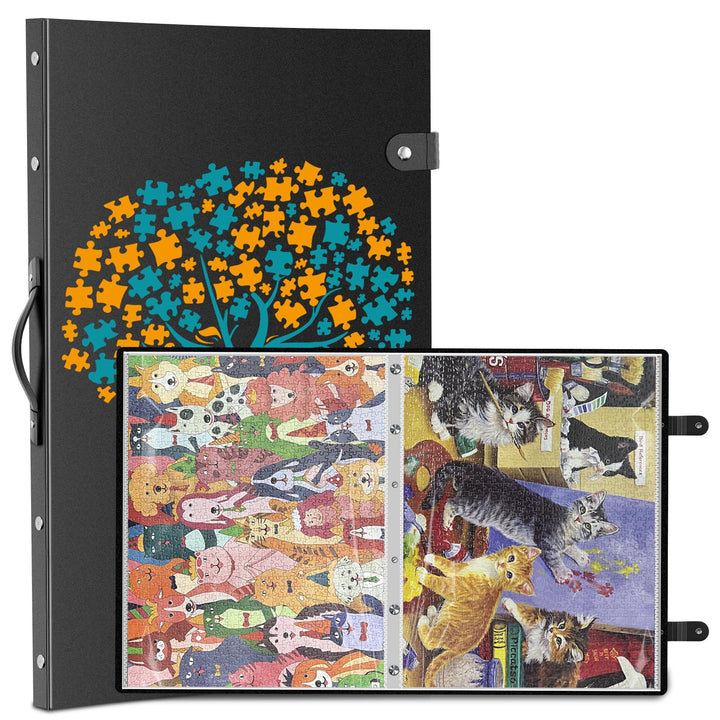 Nariolar Puzzle Aufbewahrungsordner für 1000 Teile – 24 HD-Taschen, Platz für 48 Puzzles, tragbar –