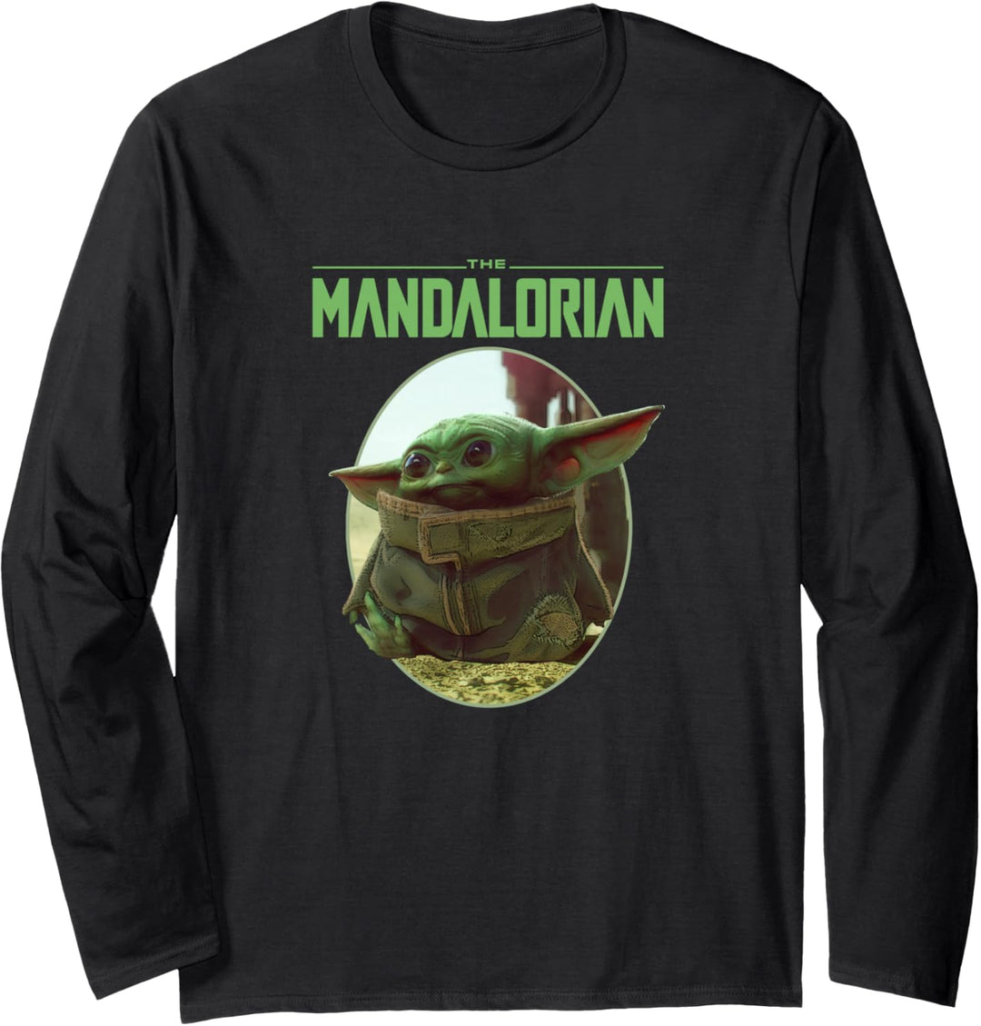 Star Wars: The Mandalorian Grogu Oval Portrait With Logo Langarmshirt