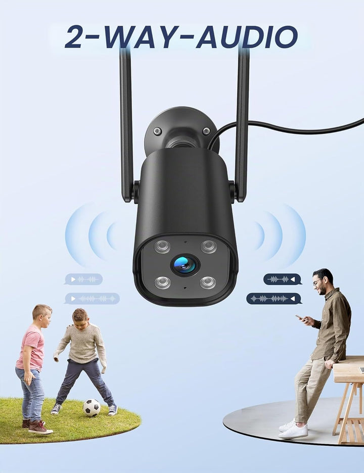 GNCC GT1PRO 2-Kamera-Set, 2K-WLAN-Aussenkamera, IP65 wasserdicht, Infrarot-Nachtsicht, Bewegungserke