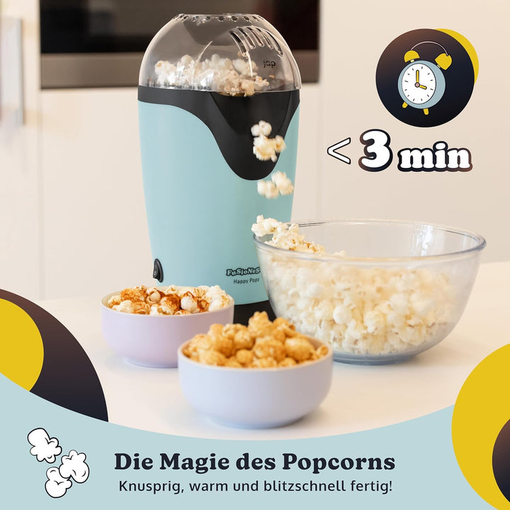 JAP Happy Pops Popcornmaschine - Retro Popcorn maker - Popcornmaschine für zuhause - 2 bis 3 Persone