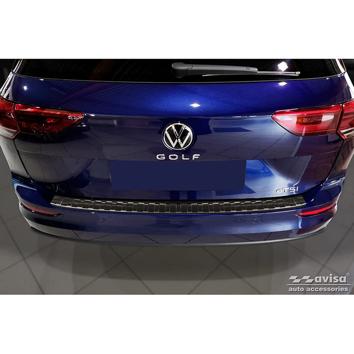 Avisa Schwarz Edelstahl Heckstossstangenschutz kompatibel mit Volkswagen Golf VIII Variant 2020-2024