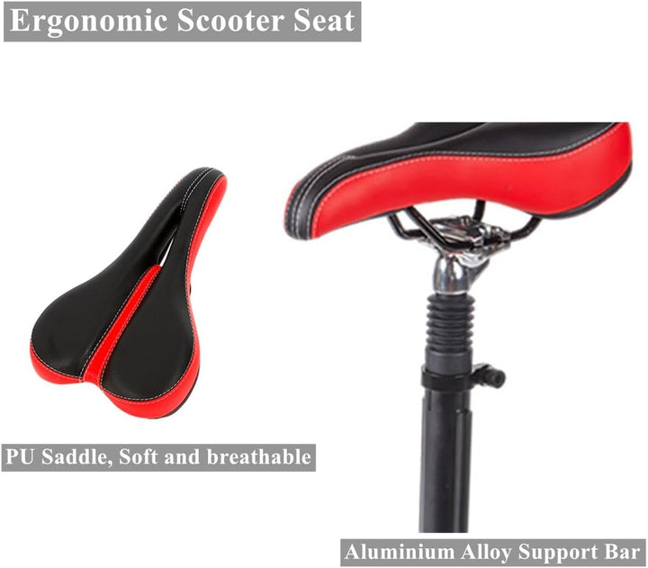PU Elektroroller Sitz, Zubehör für E-Scooter Elektro Fahrrad, Höhenverstellbar 45-65cm, Stuhl Ersatz
