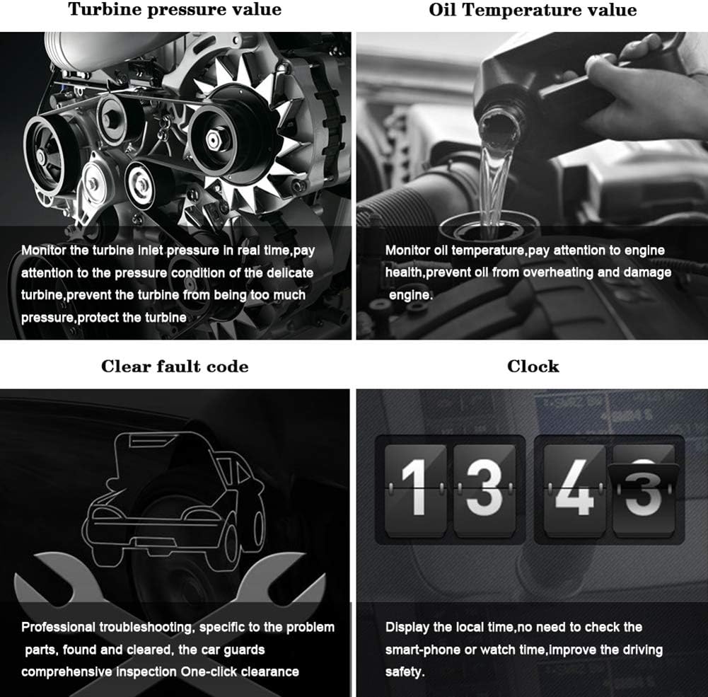 Clenp Hud-Display, P15 2,2-Zoll-HD-Universal-Geschwindigkeitsmesser TFT OBD Digital Speed Hud-Disp