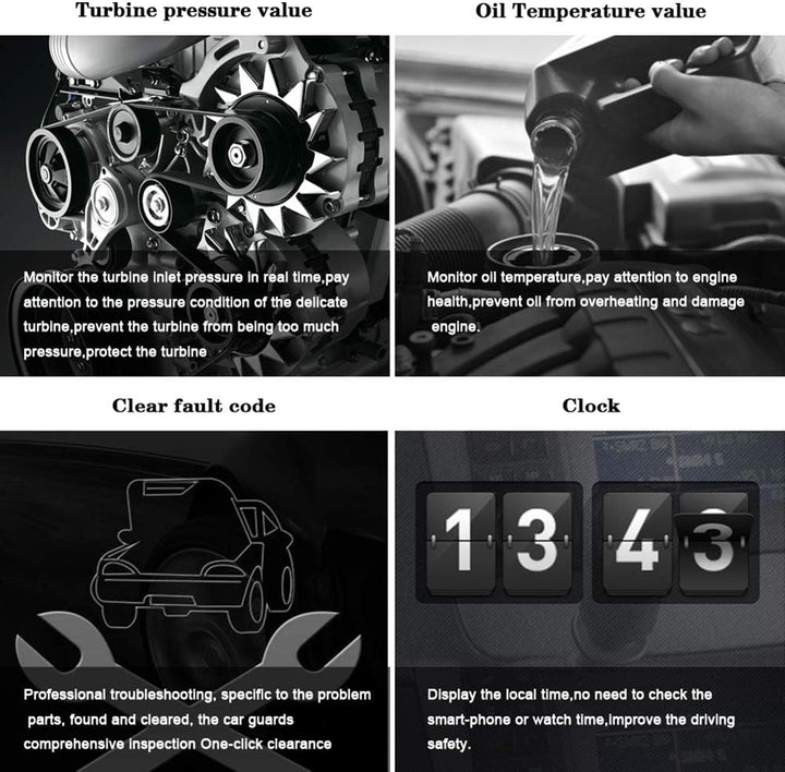 Clenp Hud-Display, P15 2,2-Zoll-HD-Universal-Geschwindigkeitsmesser TFT OBD Digital Speed Hud-Disp