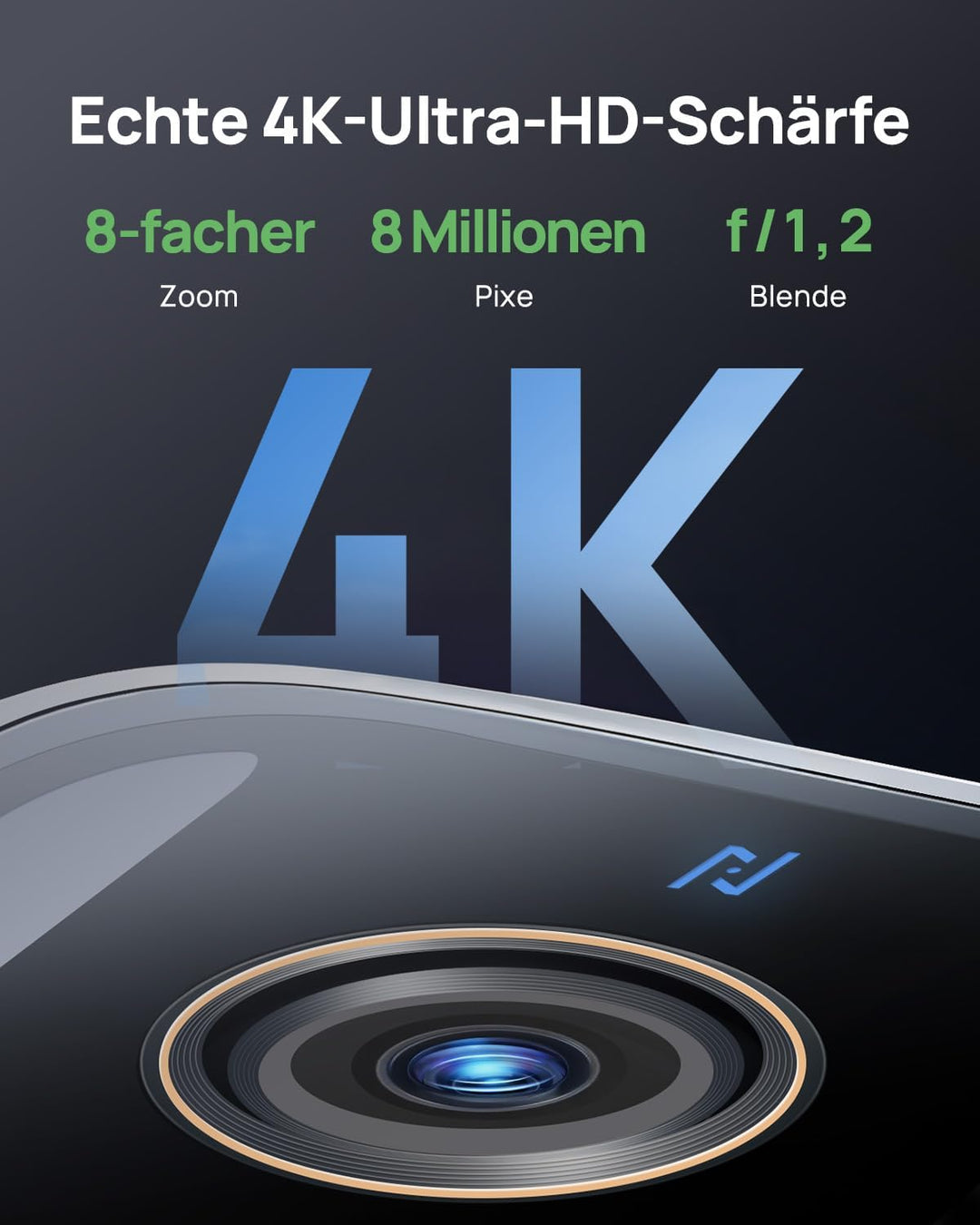 Anona Aurora 4K Solar Überwachungsset (4er-Pack) für Aussen, kabellos, 8MP Farb-Nachtsicht, 24/7-AOV