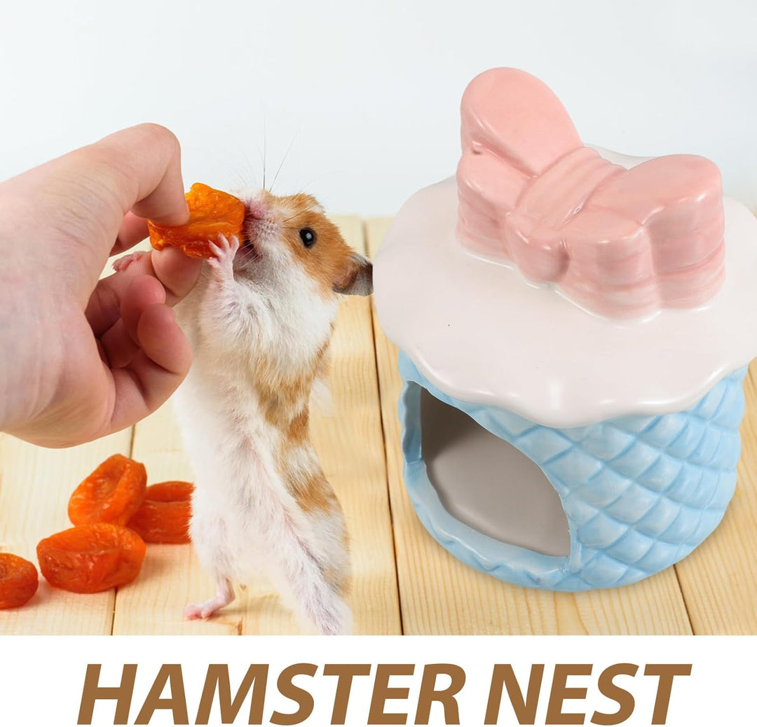 Homoyoyo Keramik Hamsternest Sommer Versteck mit Wärmeableitung und Einfache Reinigung Cartoon Kuche