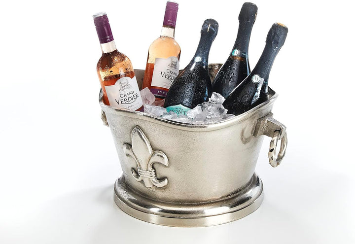 Kobolo Champagnerkühler Weinkühler Flaschenhalter - Lily - aus Metall - Silber