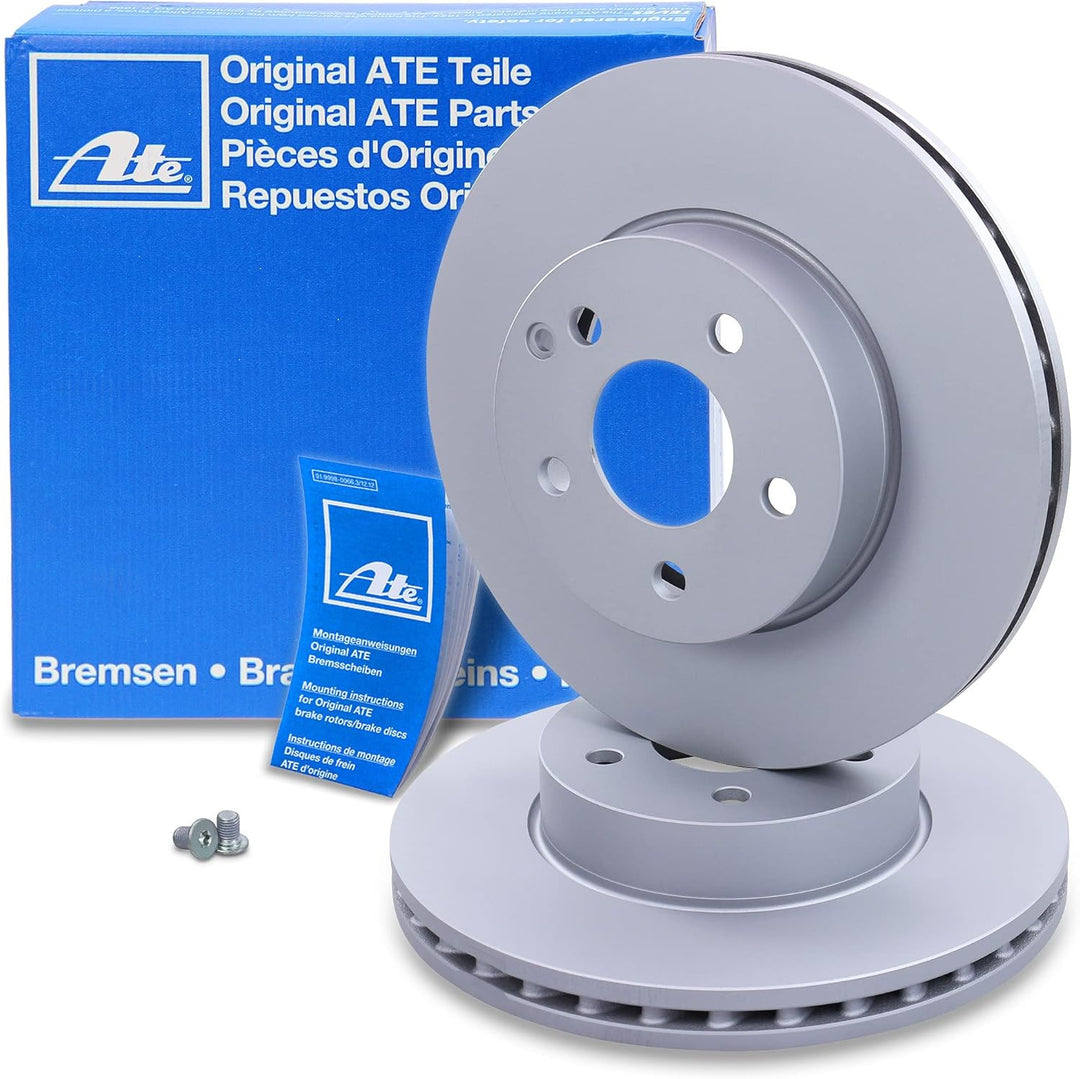 ATE Bremsenset Vorderachse inkl. Bremsscheiben vorne Ø 295 mm belüftet und Bremsbeläge vorne + Versc