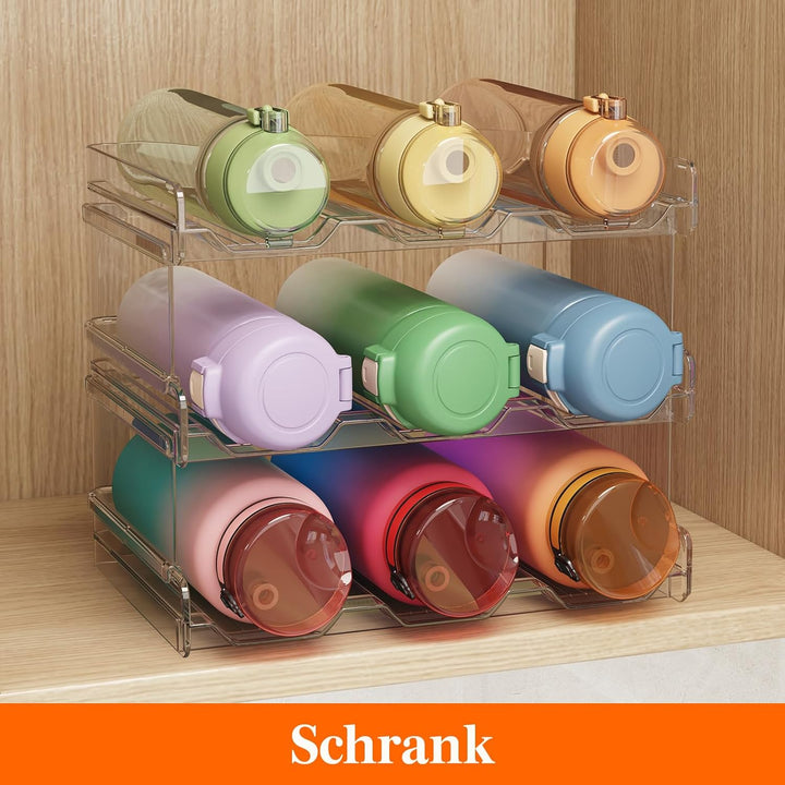 Lifewit Stapelbarer Flaschenhalter für Schrank, Gefrierschrank, Vorratskammer - Kunststoff-Wasserfla