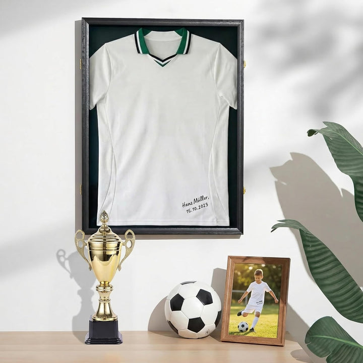 Trikotrahmen 60x80 Bilderrahmen für Trikot: Holz Rahmen zum befüllen Fussball Trikot - Gross XL Tief