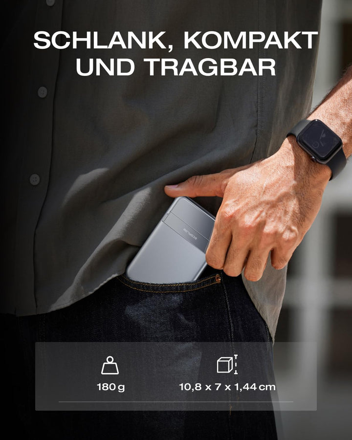 EF ECOFLOW Qi2 Magsafe Powerbank 5000mAh 30W mit USB-C-Kabel, Magnetische Power Bank Wireless Kabell