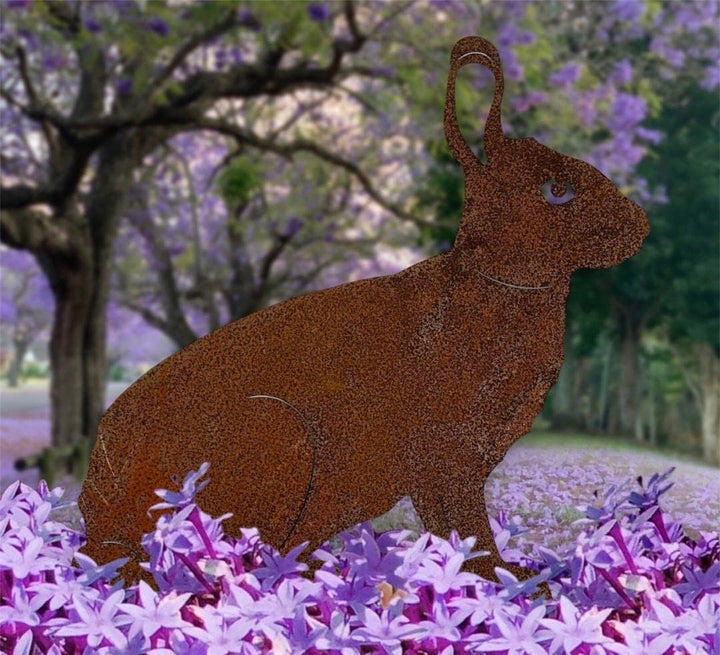 Crispe Gartenstecker Dekoration Edelrost - Hase stehend - Metall rostige Dekofigur - Höhe 35 cm, Has