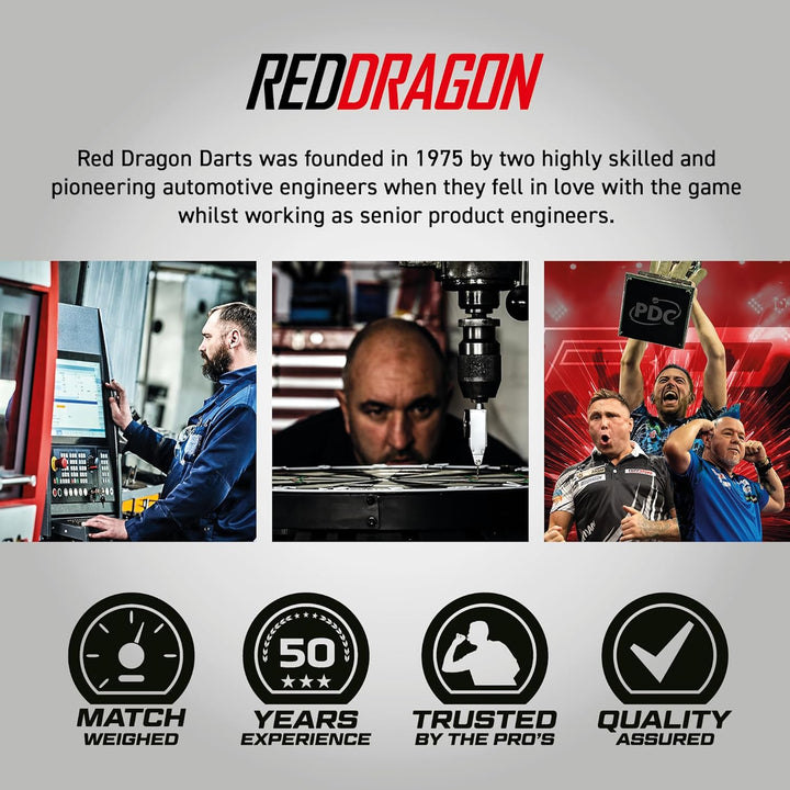 RED DRAGON Dragonfly 3: 20g, 22g oder 24g Tungsten Darts mit Flights und Schäfte, 22G