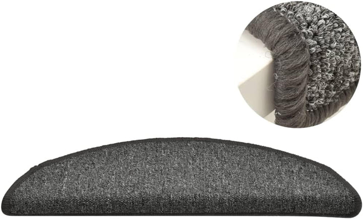 homiuse Treppenmatten 15 STK. Dunkelgrau 65x24x4 cm Treppenstufen Matten Modern Stufenteppich Treppe