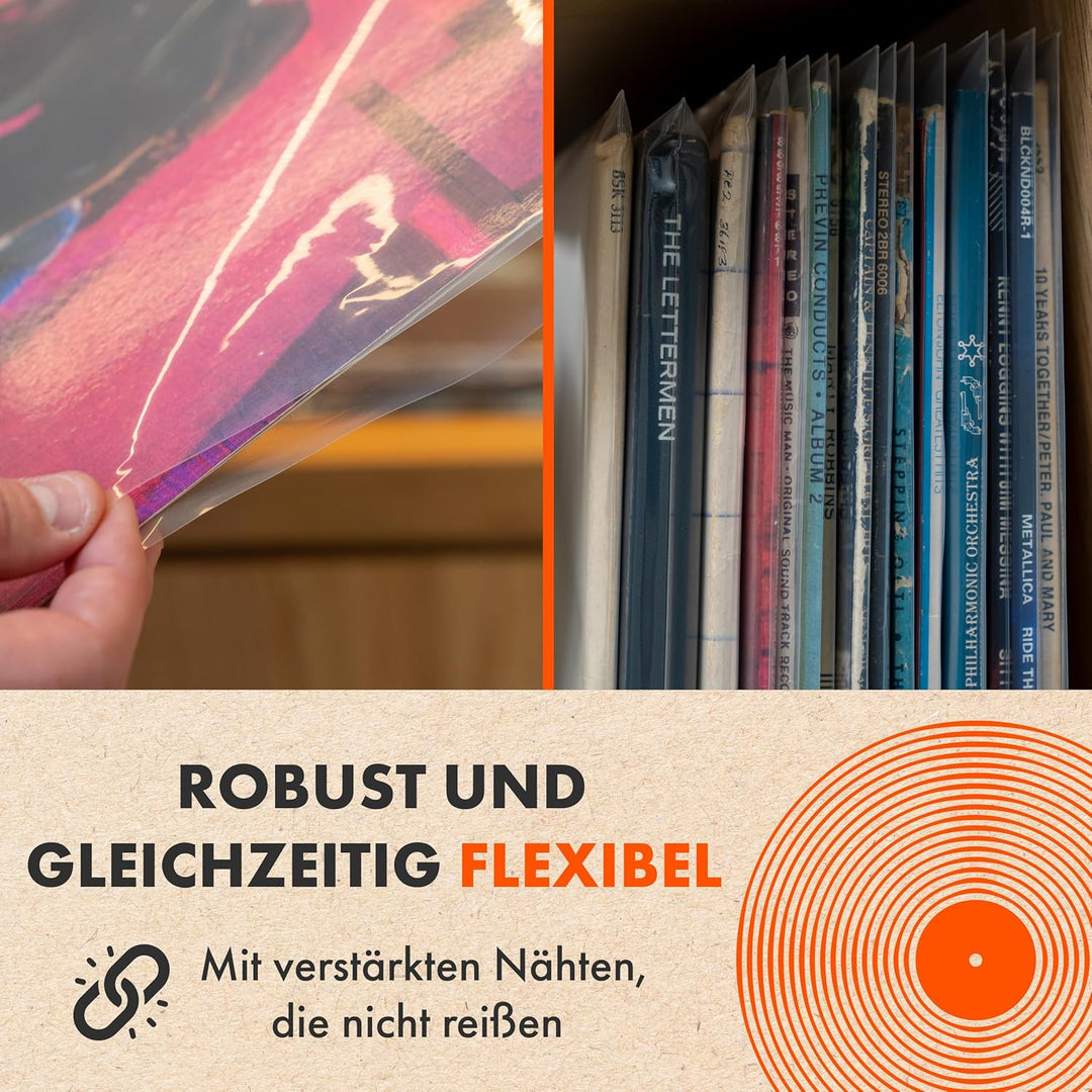 SPINCARE 100x 12 Vinyl LP Schallplatten Hüllen | Density Schutzhüllen Polyethylen für 1-3 Gatefold L